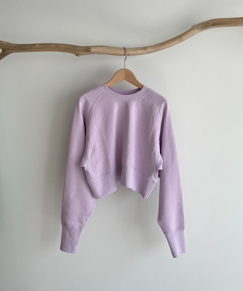 CANAL JEAN（キャナルジーン）の「RED CHOP WORKS(レッドチョップワークス) 裏毛ラグランクロップドトレーナー（スウェット・レディース・ホワイト/オレンジ/ミント/ライラック・ONE SIZE）」の10枚目の写真