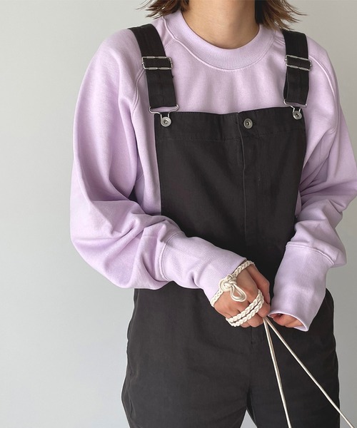 CANAL JEAN（キャナルジーン）の「RED CHOP WORKS(レッドチョップワークス) 裏毛ラグランクロップドトレーナー（スウェット・レディース・ホワイト/オレンジ/ミント/ライラック・ONE SIZE）」の5枚目の写真