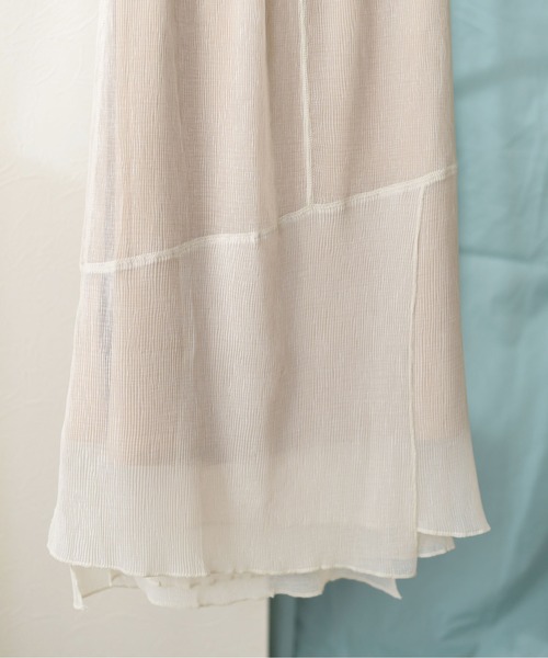 Eimee Law（エイミーロウ）の「プリーツ楊柳アイレットSK（スカート・レディース・チャコールグレー/ブラック/ベージュ・38）」の8枚目の写真