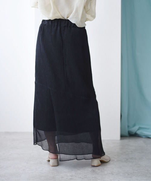 Eimee Law（エイミーロウ）の「プリーツ楊柳アイレットSK（スカート・レディース・チャコールグレー/ブラック/ベージュ・38）」の12枚目の写真