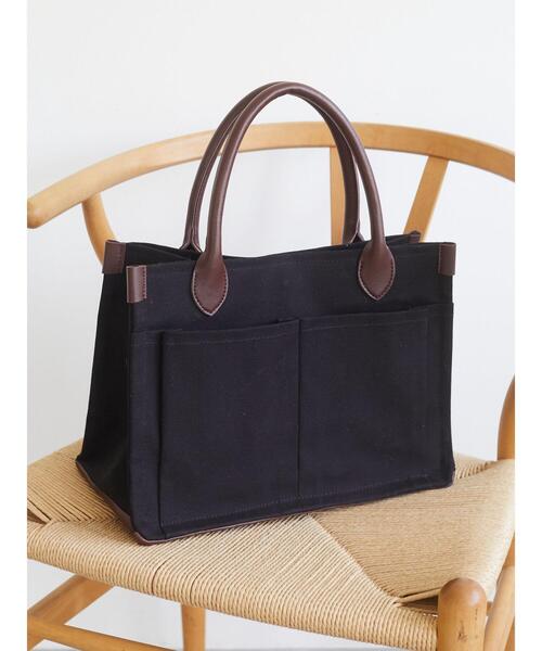 CRAFT STANDARD BOUTIQUE(クラフトスタンダードブティック)の「ガーデンバッグ *(トートバッグ・レディース・ブラック/オフホワイト・FREE)」の4枚目の写真