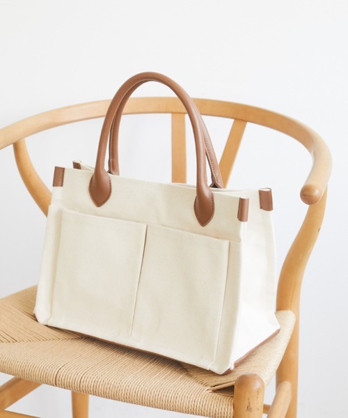 CRAFT STANDARD BOUTIQUE(クラフトスタンダードブティック)の「ガーデンバッグ *(トートバッグ・レディース・ブラック/オフホワイト・FREE)」の2枚目の写真