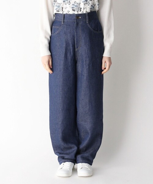 smart pink（スマートピンク）の「◆【手洗い可】リネンコクーンワイドデニム（その他パンツ・レディース・アイボリー/ネイビー・88）」の6枚目の写真