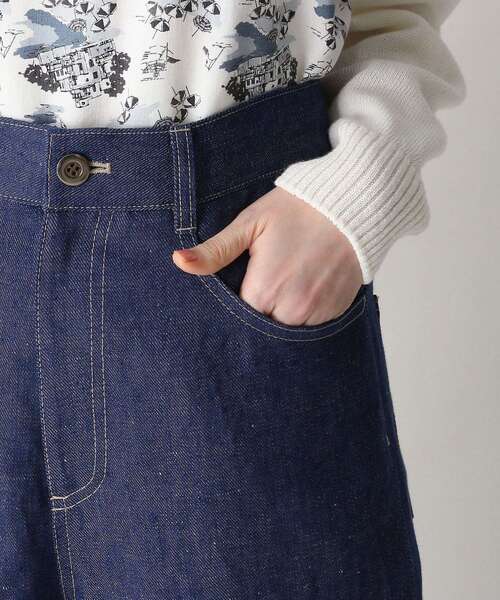 smart pink（スマートピンク）の「◆【手洗い可】リネンコクーンワイドデニム（その他パンツ・レディース・アイボリー/ネイビー・88）」の5枚目の写真