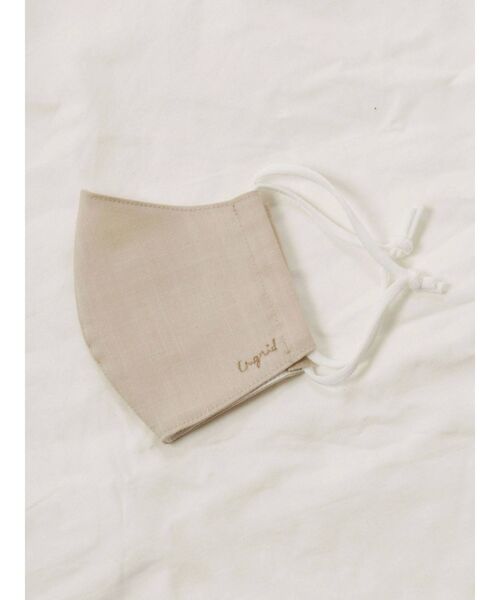 Ungrid（アングリッド）の「Ungridコットンリネンマスク（マスク・レディース・アイボリー/ベージュ/ダークブラウン・FREE）」の2枚目の写真