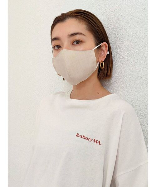 Ungrid（アングリッド）の「Ungridコットンリネンマスク（マスク・レディース・アイボリー/ベージュ/ダークブラウン・FREE）」の5枚目の写真