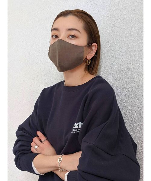 Ungrid（アングリッド）の「Ungridコットンリネンマスク（マスク・レディース・アイボリー/ベージュ/ダークブラウン・FREE）」の7枚目の写真