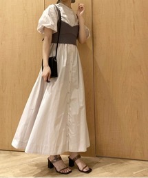 SNIDEL | ORGANICSニットビスチェ付きシャツワンピース(ワンピース)