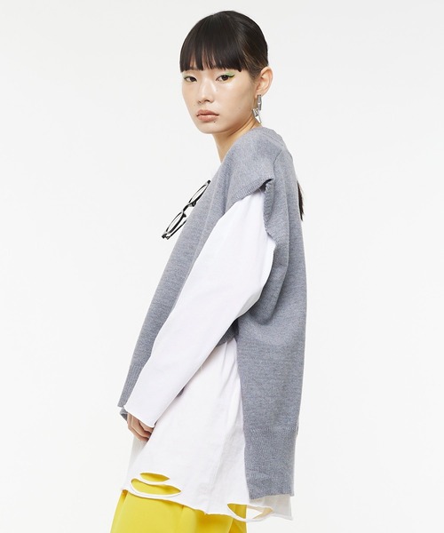 Narcissus（ナルシス）の「【Narcissus】Vニットベスト（ベスト・レディース・グリーン/グレー/ブラック・FREE）」の22枚目の写真