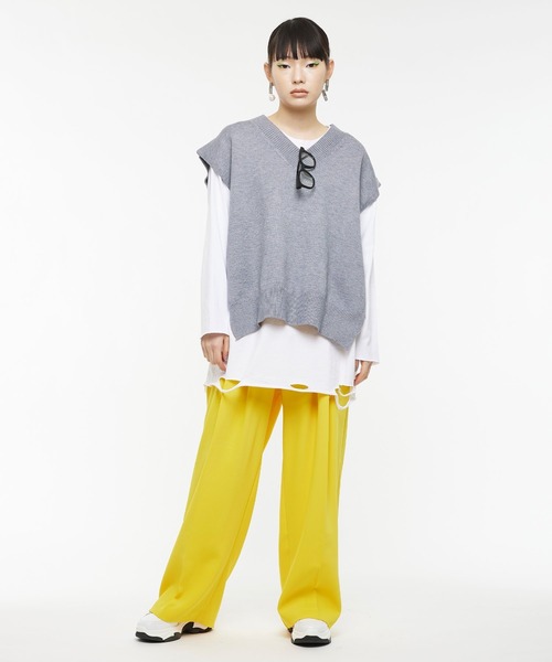 Narcissus（ナルシス）の「【Narcissus】Vニットベスト（ベスト・レディース・グリーン/グレー/ブラック・FREE）」の6枚目の写真