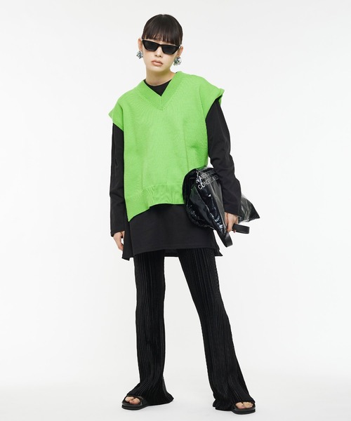 Narcissus（ナルシス）の「【Narcissus】Vニットベスト（ベスト・レディース・グリーン/グレー/ブラック・FREE）」の9枚目の写真