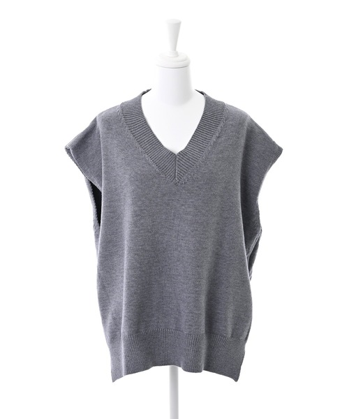 Narcissus（ナルシス）の「【Narcissus】Vニットベスト（ベスト・レディース・グリーン/グレー/ブラック・FREE）」の7枚目の写真