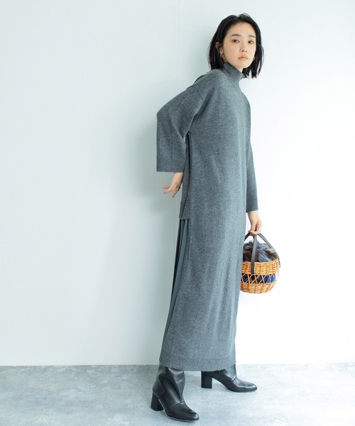 audrey and john wad(オードリーアンドジョンワッド)の「【Audrey and John Wad】2WAYプリーツニットワンピース(ワンピース・レディース・ブラウン系その他3/グレー系その他/ダークラベンダー/ブラック・FREE)」の5枚目の写真