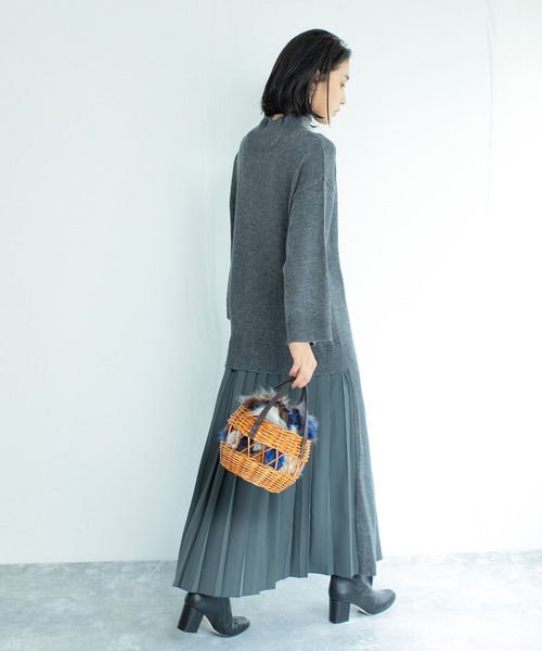 audrey and john wad(オードリーアンドジョンワッド)の「【Audrey and John Wad】2WAYプリーツニットワンピース(ワンピース・レディース・ブラウン系その他3/グレー系その他/ダークラベンダー/ブラック・FREE)」の7枚目の写真