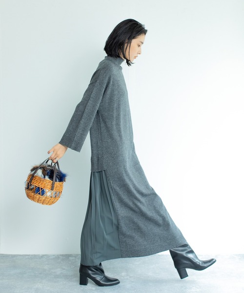 audrey and john wad(オードリーアンドジョンワッド)の「【Audrey and John Wad】2WAYプリーツニットワンピース(ワンピース・レディース・ブラウン系その他3/グレー系その他/ダークラベンダー/ブラック・FREE)」の9枚目の写真