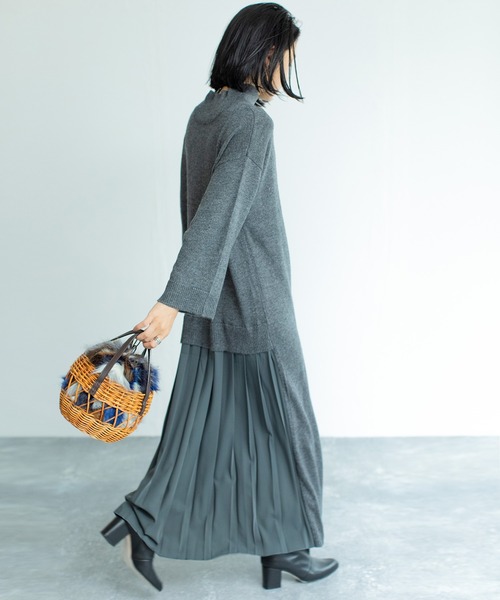 audrey and john wad(オードリーアンドジョンワッド)の「【Audrey and John Wad】2WAYプリーツニットワンピース(ワンピース・レディース・ブラウン系その他3/グレー系その他/ダークラベンダー/ブラック・FREE)」の10枚目の写真