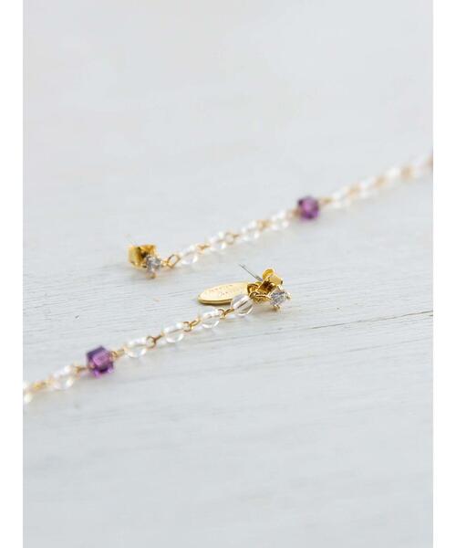 Honey Salon（ハニーサロン）の「キュービックロングピアス（ピアス（両耳用）・レディース・ホワイト/パープル・FREE）」の20枚目の写真