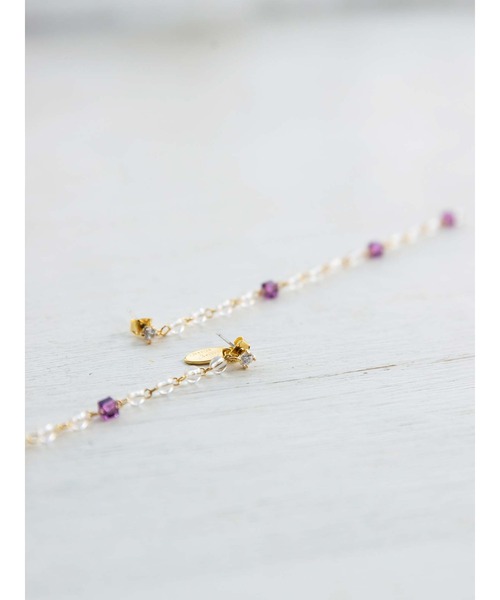 Honey Salon（ハニーサロン）の「キュービックロングピアス（ピアス（両耳用）・レディース・ホワイト/パープル・FREE）」の13枚目の写真