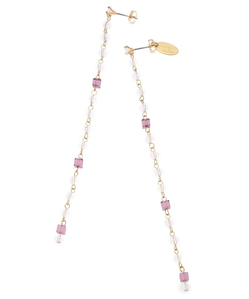 Honey Salon（ハニーサロン）の「キュービックロングピアス（ピアス（両耳用）・レディース・ホワイト/パープル・FREE）」の16枚目の写真