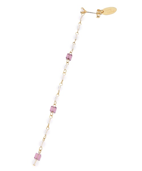 Honey Salon（ハニーサロン）の「キュービックロングピアス（ピアス（両耳用）・レディース・ホワイト/パープル・FREE）」の4枚目の写真