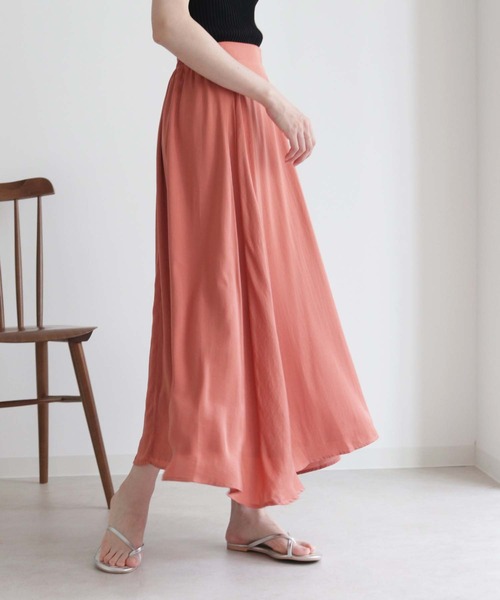 HER CLOSET（ハークローゼット）の「【HERCLOSET】エアリーフレアマキシスカート（スカート・レディース・ブラック/ピンクベージュ/テラコッタ/ターコイズブルー・M）」の3枚目の写真