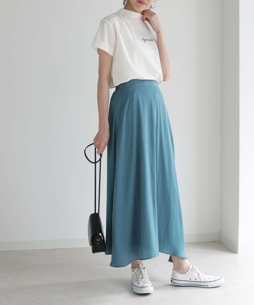 HER CLOSET（ハークローゼット）の「【HERCLOSET】エアリーフレアマキシスカート（スカート・レディース・ブラック/ピンクベージュ/テラコッタ/ターコイズブルー・M）」の5枚目の写真