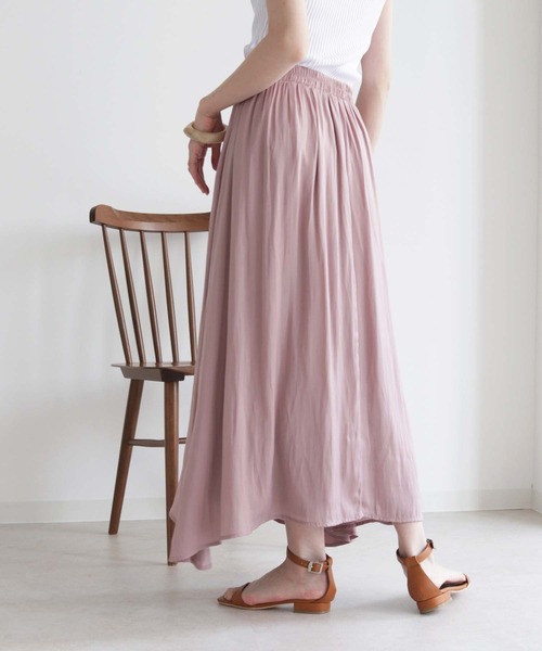 HER CLOSET（ハークローゼット）の「【HERCLOSET】エアリーフレアマキシスカート（スカート・レディース・ブラック/ピンクベージュ/テラコッタ/ターコイズブルー・M）」の16枚目の写真