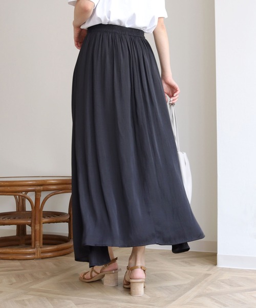 HER CLOSET（ハークローゼット）の「【HERCLOSET】エアリーフレアマキシスカート（スカート・レディース・ブラック/ピンクベージュ/テラコッタ/ターコイズブルー・M）」の20枚目の写真