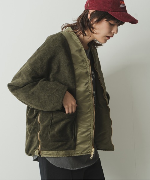 kha:ki(カーキ)の「「KHA:KI / カーキ」ダーツカラーMA-1(ミリタリージャケット・レディース・カーキ/ベージュ・1)」の17枚目の写真