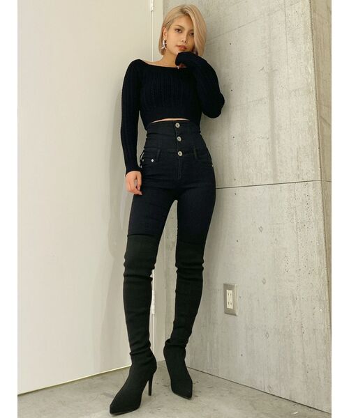 GYDA(ジェイダ)の「ハイウエストボタンスキニーデニム パンツ(デニムパンツ・レディース・ライトブルー/インディゴブルー・XX-SMALL/X-SMALL/SMALL/MEDIUM)」の21枚目の写真