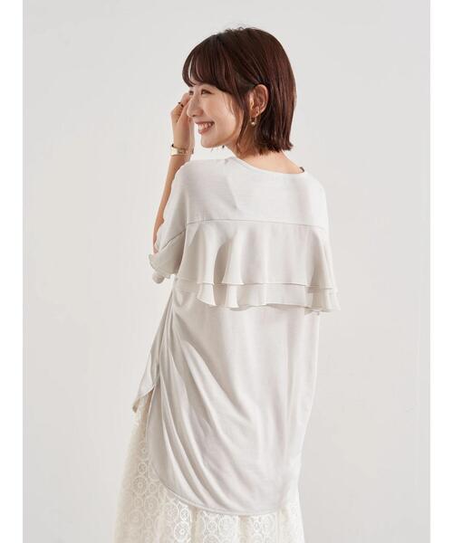 earth music&ecology(アースミュージックアンドエコロジー)の「バックフリルプルオーバー *(Tシャツ/カットソー・レディース・ホワイト/ラベンダー/ミント/サックスブルー・FREE)」の6枚目の写真