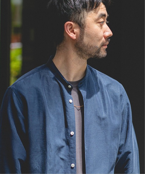 EDIFICE（エディフィス）の「テンセルリネン ポプリンバンドカラー シャツ（シャツ/ブラウス・メンズ・ホワイト/ブラック/ベージュ/ネイビー・SMALL/MEDIUM/LARGE/X-LARGE）」の8枚目の写真