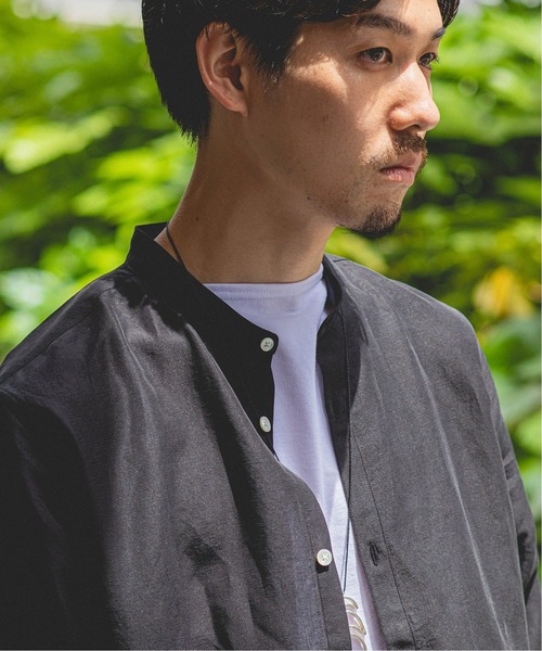 EDIFICE（エディフィス）の「テンセルリネン ポプリンバンドカラー シャツ（シャツ/ブラウス・メンズ・ホワイト/ブラック/ベージュ/ネイビー・SMALL/MEDIUM/LARGE/X-LARGE）」の13枚目の写真