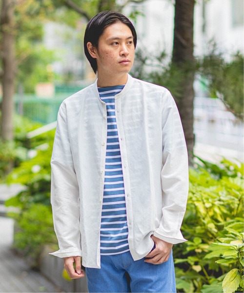 EDIFICE（エディフィス）の「テンセルリネン ポプリンバンドカラー シャツ（シャツ/ブラウス・メンズ・ホワイト/ブラック/ベージュ/ネイビー・SMALL/MEDIUM/LARGE/X-LARGE）」の17枚目の写真