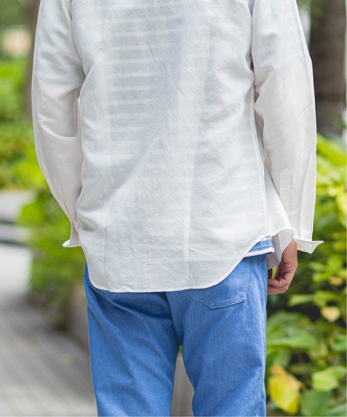 EDIFICE（エディフィス）の「テンセルリネン ポプリンバンドカラー シャツ（シャツ/ブラウス・メンズ・ホワイト/ブラック/ベージュ/ネイビー・SMALL/MEDIUM/LARGE/X-LARGE）」の18枚目の写真