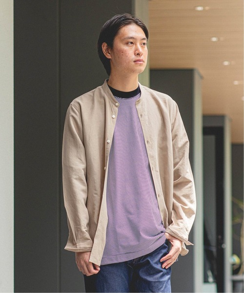 EDIFICE（エディフィス）の「テンセルリネン ポプリンバンドカラー シャツ（シャツ/ブラウス・メンズ・ホワイト/ブラック/ベージュ/ネイビー・SMALL/MEDIUM/LARGE/X-LARGE）」の22枚目の写真