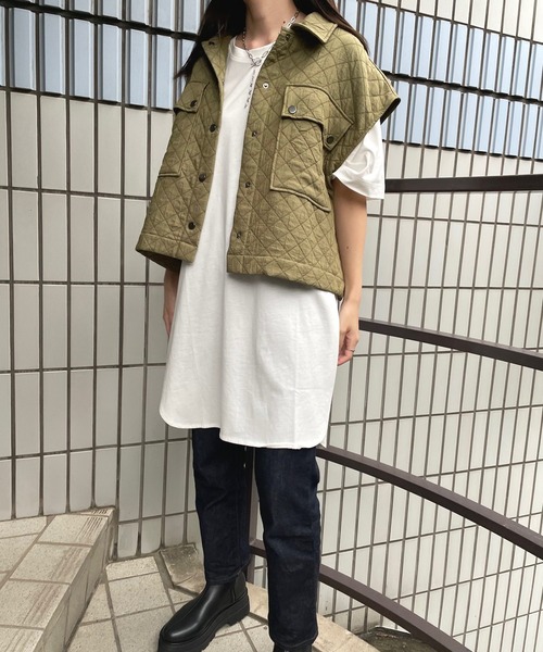 JUGLANS(ユグランス)の「☆ プリント入りスリットロングT(Tシャツ/カットソー・レディース・ホワイト/ベージュ/ラベンダー/レンガ・FREE)」の17枚目の写真