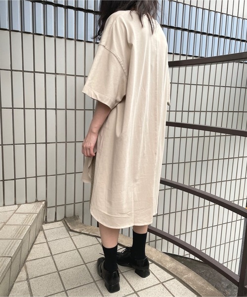 JUGLANS(ユグランス)の「☆ プリント入りスリットロングT(Tシャツ/カットソー・レディース・ホワイト/ベージュ/ラベンダー/レンガ・FREE)」の19枚目の写真