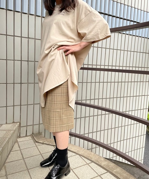 JUGLANS(ユグランス)の「☆ プリント入りスリットロングT(Tシャツ/カットソー・レディース・ホワイト/ベージュ/ラベンダー/レンガ・FREE)」の20枚目の写真