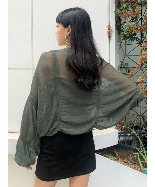 EMODA(エモダ)の「シャーリングボレロニットセット(カーディガン/ボレロ・レディース・ベージュ/ブラック/グリーン・FREE)」の8枚目の写真