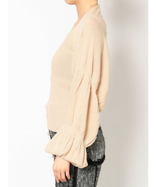 EMODA(エモダ)の「シャーリングボレロニットセット(カーディガン/ボレロ・レディース・ベージュ/ブラック/グリーン・FREE)」の11枚目の写真