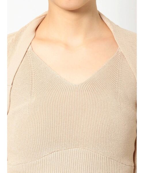 EMODA(エモダ)の「シャーリングボレロニットセット(カーディガン/ボレロ・レディース・ベージュ/ブラック/グリーン・FREE)」の13枚目の写真