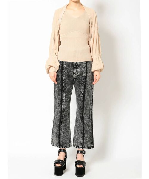 EMODA(エモダ)の「シャーリングボレロニットセット(カーディガン/ボレロ・レディース・ベージュ/ブラック/グリーン・FREE)」の18枚目の写真