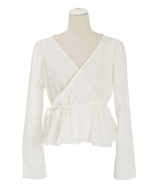 PUNYUS（プニュズ）の「ペプラムカーディガン（カーディガン/ボレロ・レディース・カーキ/ブルー/オレンジ/ブラック/ホワイト・1/2/3/4）」の2枚目の写真