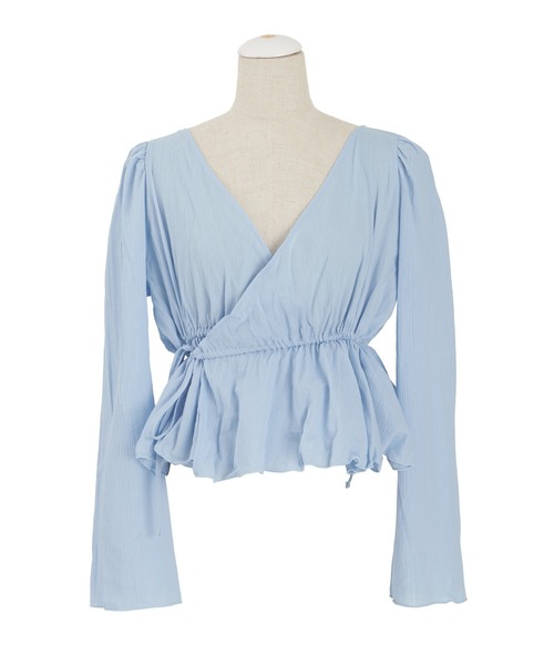 PUNYUS（プニュズ）の「ペプラムカーディガン（カーディガン/ボレロ・レディース・カーキ/ブルー/オレンジ/ブラック/ホワイト・1/2/3/4）」の6枚目の写真