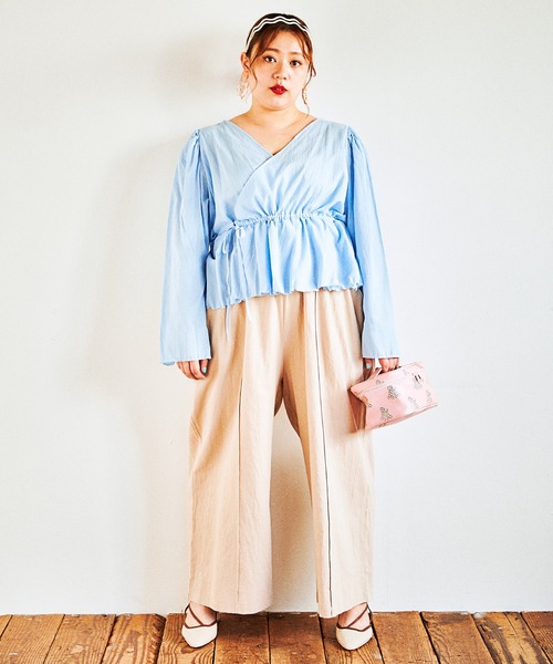 PUNYUS（プニュズ）の「ペプラムカーディガン（カーディガン/ボレロ・レディース・カーキ/ブルー/オレンジ/ブラック/ホワイト・1/2/3/4）」の20枚目の写真