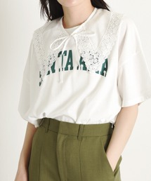 w closet | 付け衿+カレッジプリントTシャツSET(Tシャツ/カットソー)
