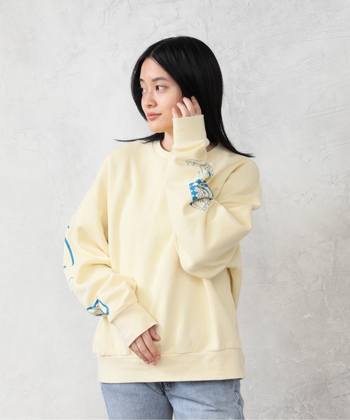 Common Noun（コモン ナウン）の「Common Noun/norahi 裏起毛クルースウェット（スウェット・レディース・サックスブルー/オートミール/ライトイエロー/スミクロ・M/L）」の4枚目の写真