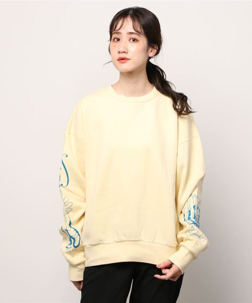 Common Noun（コモン ナウン）の「Common Noun/norahi 裏起毛クルースウェット（スウェット・レディース・サックスブルー/オートミール/ライトイエロー/スミクロ・M/L）」の14枚目の写真