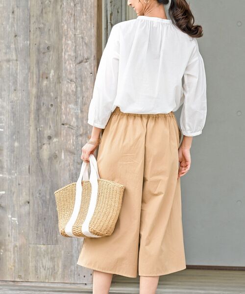 rps（アールピーエス）の「レースピンタック７分袖バンドカラーブラウス（シャツ/ブラウス・レディース・ブラック/オフホワイト/アイボリー・M/フリー）」の6枚目の写真